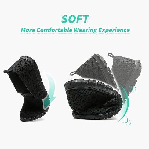 BABUDOG Women's Mesh Flats Shoes Breathable Slip on Shoes Casual Black and White Flats Comfortable Walking Shoes in Saudi Arabia