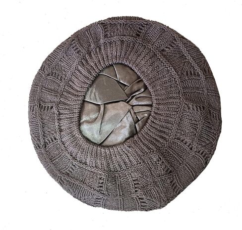 Hysunland Women's Satin Lined Knitted Beret Ladies Winter Autumn Warm and Soft Beanie Hat Solid Color in Kuwait