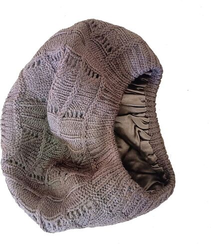 Hysunland Women's Satin Lined Knitted Beret Ladies Winter Autumn Warm and Soft Beanie Hat Solid Color in Kuwait