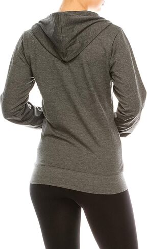 Eevee Women's Full Zip Hoodie - Lightweight Jacket Active Sweater Hooded Sweatshirt Slim Fitting Yoga Activewear in Kuwait