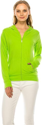 Eevee Women's Full Zip Hoodie - Lightweight Jacket Active Sweater Hooded Sweatshirt Slim Fitting Yoga Activewear in Saudi Arabia