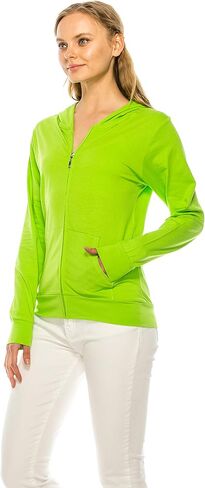 Eevee Women's Full Zip Hoodie - Lightweight Jacket Active Sweater Hooded Sweatshirt Slim Fitting Yoga Activewear in Saudi Arabia