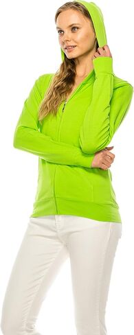 Eevee Women's Full Zip Hoodie - Lightweight Jacket Active Sweater Hooded Sweatshirt Slim Fitting Yoga Activewear in Saudi Arabia