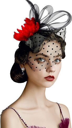 قبعات BABEYOND Fascinator للنساء - قبعات حفلات الشاي Kentucky Fascinators Derby Hat الزفاف كوكتيل زهرة الريش مشبك الشعر in Kuwait