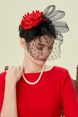 قبعات BABEYOND Fascinator للنساء - قبعات حفلات الشاي Kentucky Fascinators Derby Hat الزفاف كوكتيل زهرة الريش مشبك الشعر in Kuwait