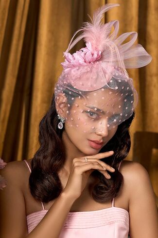 قبعات BABEYOND Fascinator للنساء - قبعات حفلات الشاي Kentucky Fascinators Derby Hat الزفاف كوكتيل زهرة الريش مشبك الشعر in Kuwait
