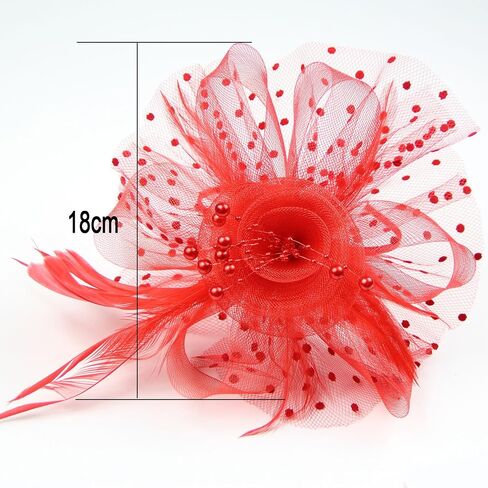 FeiYu Crafts Penny Mesh Hat Fascinator with Mesh Ribbons and Black Feathers in Kuwait