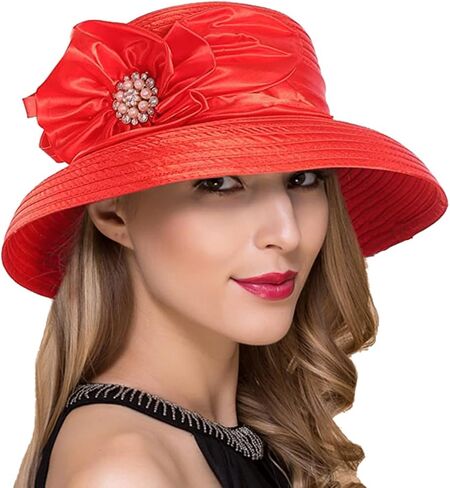 Lady Church Derby Dress Cloche Hat Fascinator Floral Tea Party Wedding Bucket Hat S051 in Saudi Arabia