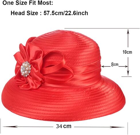 Lady Church Derby Dress Cloche Hat Fascinator Floral Tea Party Wedding Bucket Hat S051 in Saudi Arabia