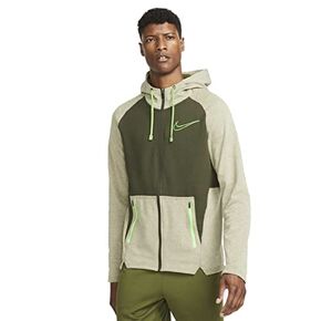 هودي التدريب Nike Therma-FIT للرجال بسحاب كامل (كبير، رمادي دخاني/هيذر/رمادي دخاني) in Kuwait