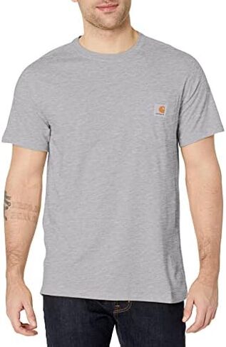 Carhartt Men's 104616 Force Relaxed Fit Midweight Short Sleeve Pocket - Medium Regular - Carbon Heather in Saudi Arabia