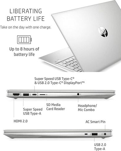 2022 HP Pavilion Laptop - 15.6" FHD (1920 x 1080) IPS - 11th Intel i7-1165G7 - Iris Xe Graphics - 32GB DDR4 - 1TB NVMe SSD - HDMI - USB-C - WiFi 6 - Bluetooth 5 - Windows 11 Pro w/ 32GB USB in Saudi Arabia