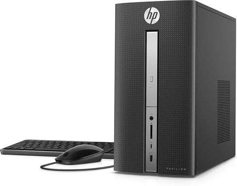 HP Pavilion Desktop Computer, Intel Core i7-7700, 16GB RAM, 1TB Hard Drive, 256GB SSD, Windows 10 (570-p041, Black) in Kuwait