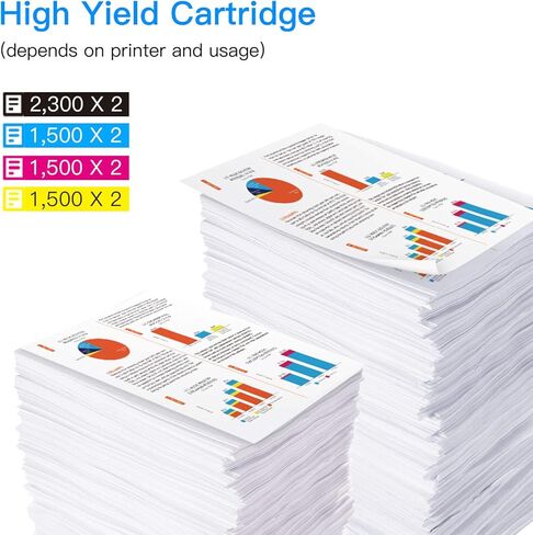 خرطوشة حبر بديلة متوافقة LxTek من أجل HP 950XL 951XL 950 XL 951 XL للاستخدام مع Office Jet PRO 8600 8610 8620 8630 8100 8625 8615 276dw، 8 عبوات (2 أسود|2 سماوي|2 أرجوانية|2 أصفر) in Kuwait