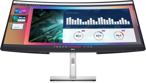 Dell 34 Inch Ultrawide Monitor, WQHD (Wide Quad High Definition), Curved USB-C Monitor (P3421W), 3440 x 1440 at 60Hz, 3800R Curvature, 1.07 Billion Colors, Adjustable, Black in Saudi Arabia