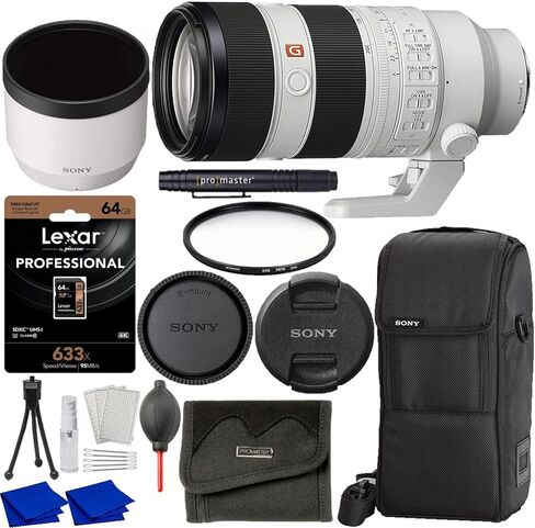 Sony FE 70-200mm F2.8 GM OSS II (SEL70200GM2) G Master Telephoto Zoom Lens Bundle with 64GB SDXC Memory Card, Filter Kit, 77mm Protection Filter, Lens Pens + More in Saudi Arabia