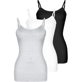 H HIAMIGOS Long Tank Tops for Women Adjustable Spaghetti Strap Camisole Tank Top Cami Layering Top Undershirt