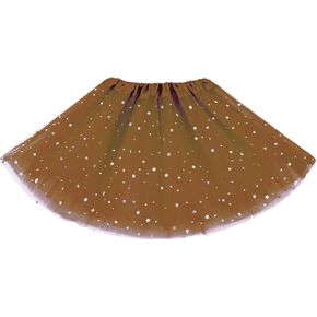 Little Girls Stars Sequins Tutu Skirt Princess Ballet Dance Dress for 0-6 Y Sparkle Elastic 3 Layered Tulle Tutu Skirt