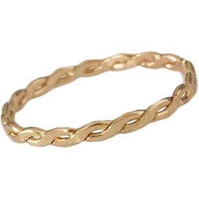 خاتم اصبع القدم | جديلة ملتوية بملء الذهب عيار 14 قيراط | حلقة مناسبة للقدم أو المفصل متوسط ​​الطول | للجنسين | مقاسات الخواتم الصغيرة (3) in Kuwait