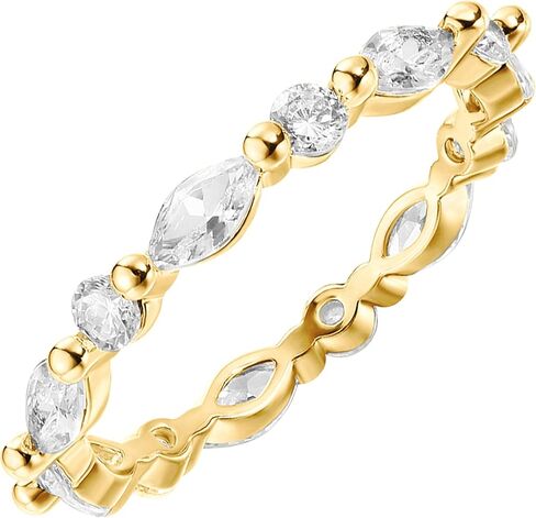 حلقات مطلية بالذهب عيار 14 قيراط من PAVOI خاتم حب زركونيا مكعب | خواتم قابلة للتكديس مقاس 2.5 ملم للنساء | خواتم ذهب للنساء in Kuwait