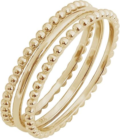Amazon Essentials 14K Gold or Rhodium Plated Sterling Silver Stacking Ring Set of 3 in Saudi Arabia