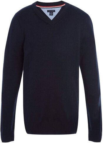 Tommy Hilfiger Girls V-Neck Sweater, Kids Long Sleeve School Uniform Clothes with Tall Sizes in Saudi Arabia