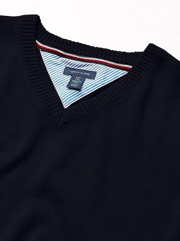 Tommy Hilfiger Girls V-Neck Sweater, Kids Long Sleeve School Uniform Clothes with Tall Sizes in Saudi Arabia