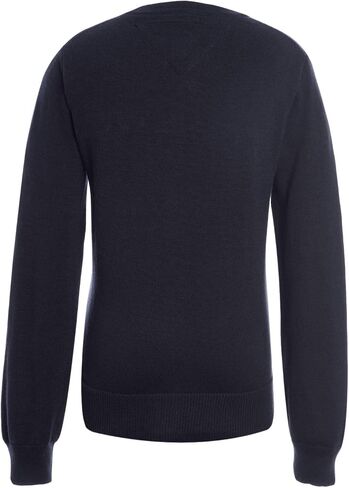 Tommy Hilfiger Girls Cardigan Sweater, Kids School Uniform Clothes for Little or Big Girls, Ribbed Collar, Hem, and Cuff with Full Front Button Closure - Navy, Size 16-18 in Saudi Arabia