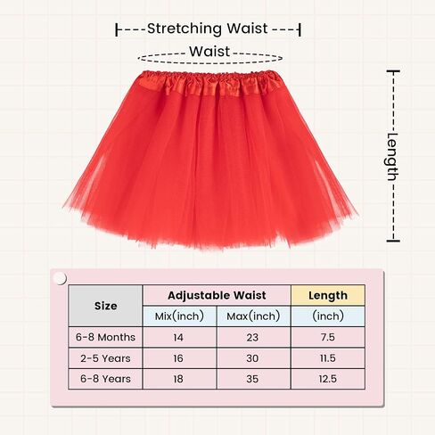 Simplicity Baby Girl's 4 Layers Tulle Tutu Skirt, 6 Months to 8 Years in Kuwait