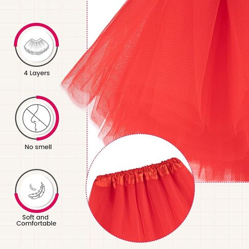 Simplicity Baby Girl's 4 Layers Tulle Tutu Skirt, 6 Months to 8 Years in Kuwait