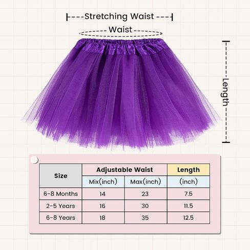 Simplicity Baby Girl's 4 Layers Tulle Tutu Skirt, 6 Months to 8 Years in Saudi Arabia