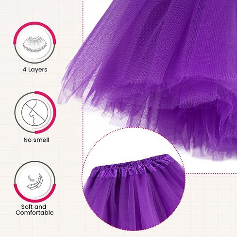 Simplicity Baby Girl's 4 Layers Tulle Tutu Skirt, 6 Months to 8 Years in Saudi Arabia