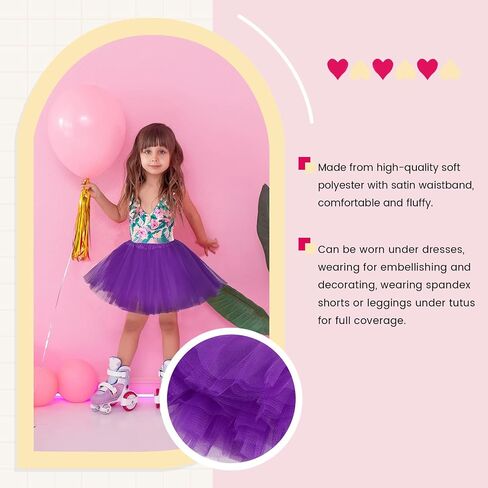Simplicity Baby Girl's 4 Layers Tulle Tutu Skirt, 6 Months to 8 Years in Saudi Arabia