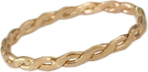 خاتم اصبع القدم | جديلة ملتوية بملء الذهب عيار 14 قيراط | حلقة مناسبة للقدم أو المفصل متوسط ​​الطول | للجنسين | مقاسات الخواتم الصغيرة (3) in Kuwait