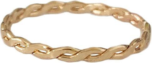 خاتم اصبع القدم | جديلة ملتوية بملء الذهب عيار 14 قيراط | حلقة مناسبة للقدم أو المفصل متوسط ​​الطول | للجنسين | مقاسات الخواتم الصغيرة (3) in Kuwait