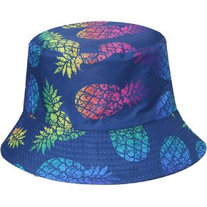 IHAUIUE Novelty Fruit Print Bucket Hats Summer Fishing Cap Reversible Packable Sun Hat for Women, Men