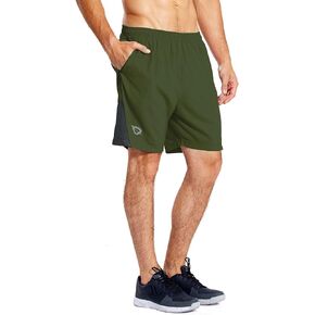 BALEAF Men's 7" Running Shorts with Mesh Liner Zipper Pocket for Athletic Workout Gym in Saudi Arabia