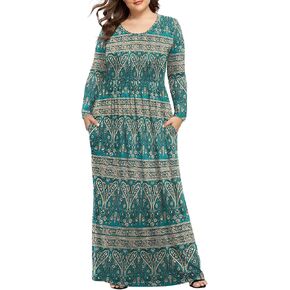 LONGYUAN Women's Plus Size Maxi Dresses for Curvy Women Casual Long Dress XL-6XL in Saudi Arabia