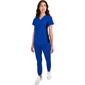 Womens Stretch Knit Panel Top and Jogger Pant Scrub Set Medical Nursing GT 4FLEX in Saudi Arabia