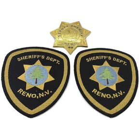 Reno 911 Deputy Sheriff Star Badge + Dept Shoulder Patch 2 Central Comedy Police