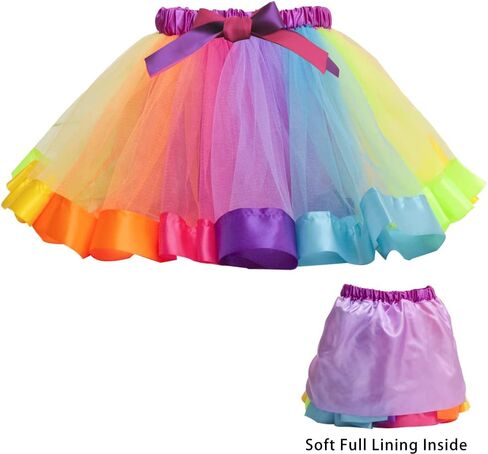 ROYAL SMEELA Girls Layered Rainbow Tutu Skirt Ballet Tulle with Lining Layered Ballet Skirt for Toddler in Saudi Arabia