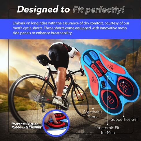 Adapt Ultra Motorcycle Biker Shorts - Moisture Wicking Shorts - Padded Shorts Prevents Rubbing & Chafing - Mens Biker Shorts in Saudi Arabia