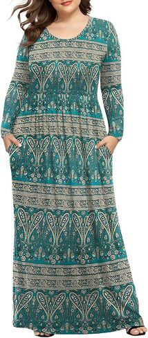 LONGYUAN Women's Plus Size Maxi Dresses for Curvy Women Casual Long Dress XL-6XL in Kuwait