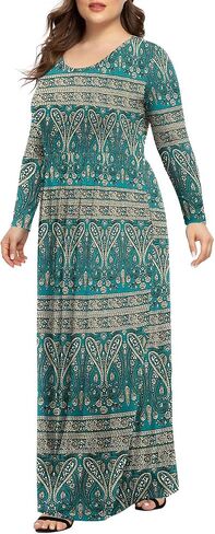 LONGYUAN Women's Plus Size Maxi Dresses for Curvy Women Casual Long Dress XL-6XL in Kuwait