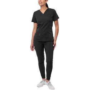 Adar Pro Flawless Plus Scrub Set for Women - Elevated V-Neck Top & Jogger Scrub Pants