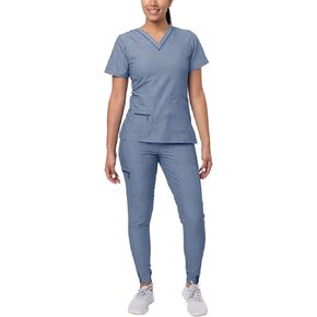 Adar Pro Flawless Plus Scrub Set for Women - Elevated V-Neck Top & Jogger Scrub Pants
