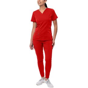 Adar Pro Flawless Plus Scrub Set for Women - Elevated V-Neck Top & Jogger Scrub Pants in Saudi Arabia
