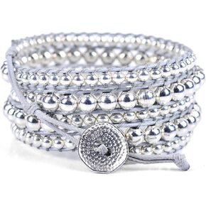 سوار فضي من الزنك + رمادي - سوار معصم سبيريت سيمون بوهو ملفوف in Kuwait
