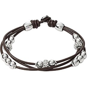 Fossil Women's Stainless Steel and Genuine Leather Bracelet for Women in Saudi Arabia