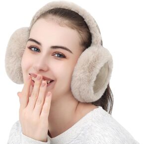 Kedofe Women Ear Muffs for Winter Soft Foldable Earmuffs for Cold Outdoor Faux Fleece Ear Warmers Covers For Girls